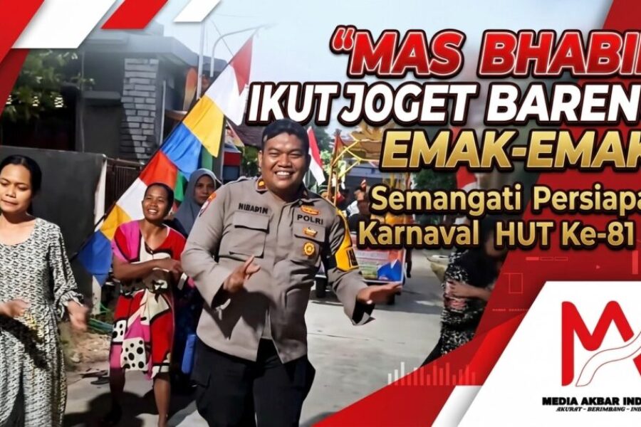 Mas Bhabin Ikut Joget Bareng Emak-Emak, Semangati Persiapan Karnaval HUT Ke-81 RI.jpg