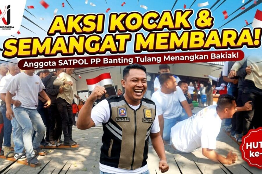 Aksi Kocak dan Semangat Membara Anggota Satpol PP Banting Tulang Menangkan Lomba Bakiak di HUT RI ke-81.jpg