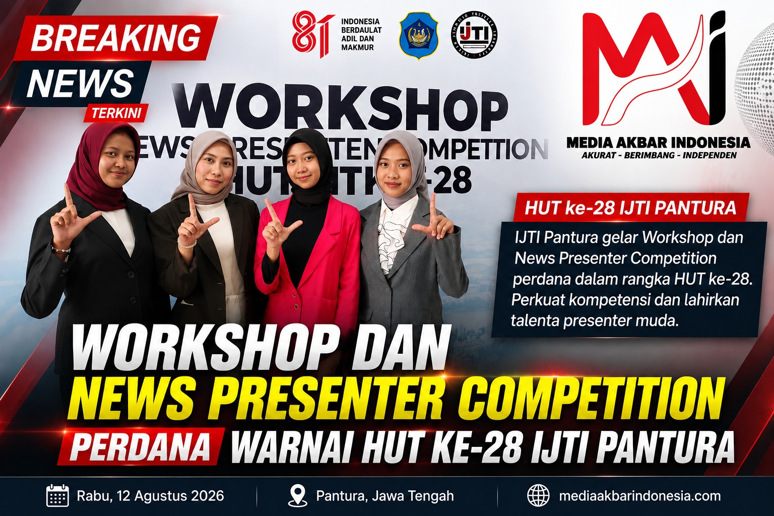 Workshop dan News Presenter Competition Perdana Warnai HUT ke-28 IJTI Pantura