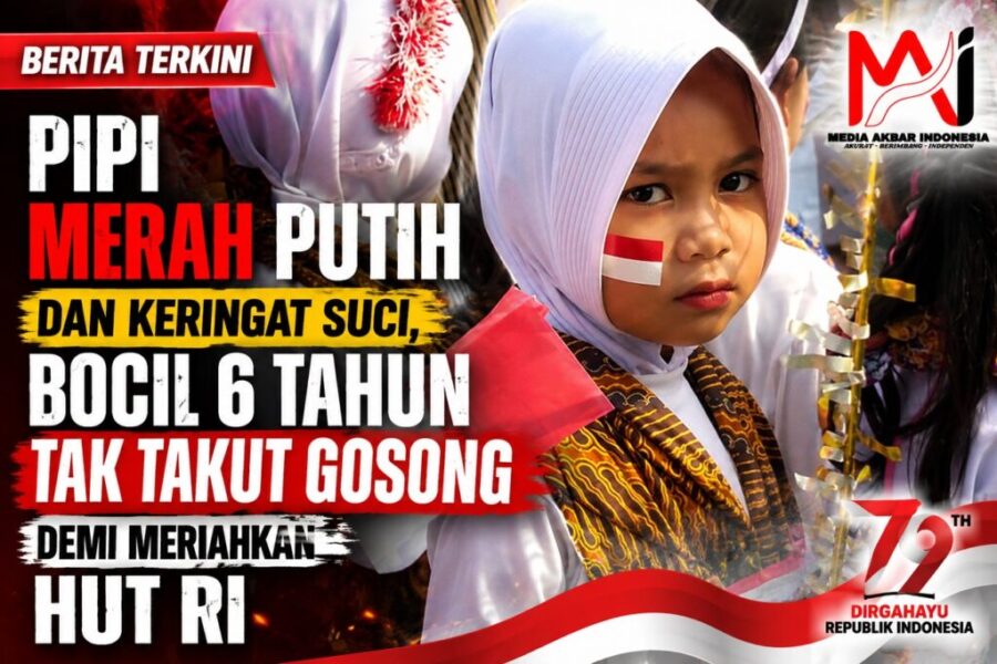 Pipi Merah Putih dan Keringat Suci, Bocil 6 Tahun Tak Takut Gosong Demi Meriahkan HUT RI.jpg