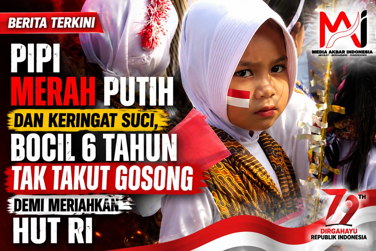 Pipi Merah Putih dan Keringat Suci, Bocil 6 Tahun Tak Takut Gosong Demi Meriahkan HUT RI.jpg
