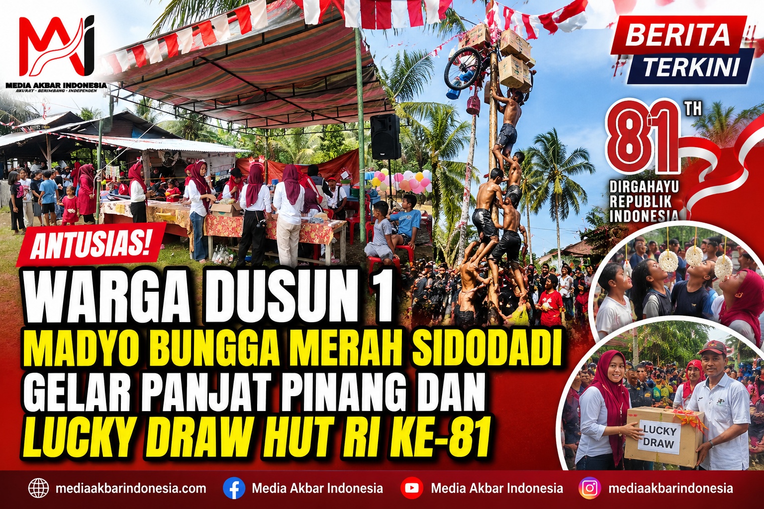 Antusias! Warga Dusun 1 Madyo Bungga Merah Sidodadi Gelar Panjat Pinang dan Lucky Draw HUT RI Ke-81.jpg