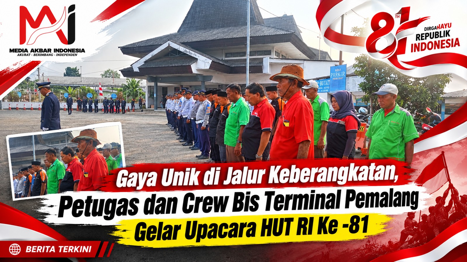 Gaya Unik di Jalur Keberangkatan, Petugas dan Crew Bis Terminal Pemalang Gelar Upacara HUT RI Ke -81.jpg