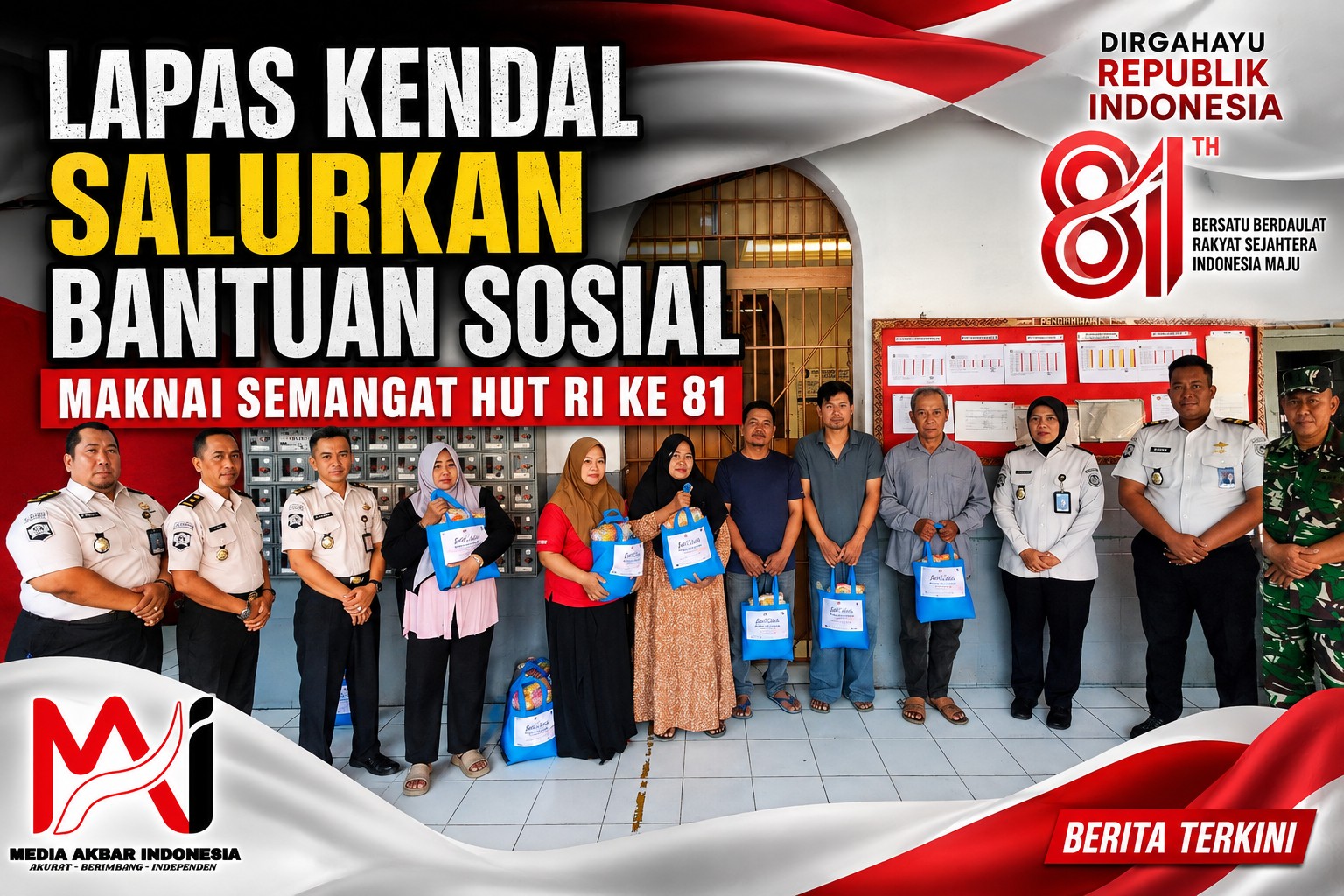 Lapas Kendal Salurkan Bantuan Sosial Maknai Semangat HUT RI ke 81