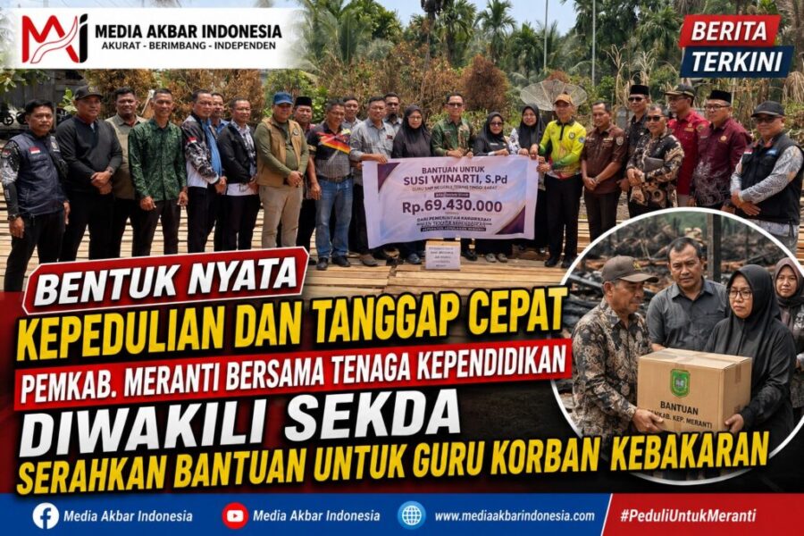 Bentuk Nyata Kepedulian dan Tanggap Cepat Pemkab. Meranti Bersama Tenaga Kependidikan Diwakili Sekda Serahkan Bantuan Untuk Guru Korban Kebakaran .jpg