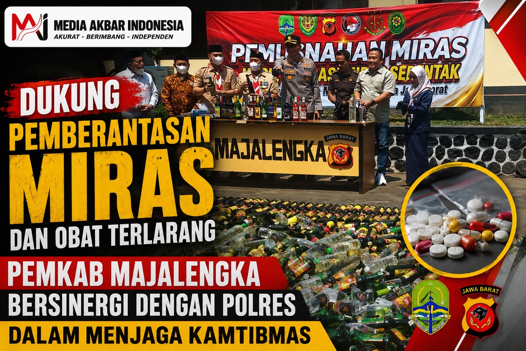 Dukung Pemberantasan Miras dan Obat Terlarang, Pemkab Majalengka Bersinergi dengan Polres dalam Menjaga Kamtibmas.
