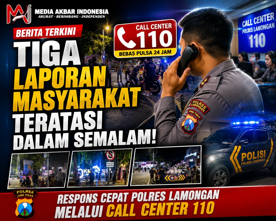 Tiga Laporan Masyarakat Teratasi dalam Semalam, Respons Cepat Polres Lamongan melalui Call Center 110.jpg