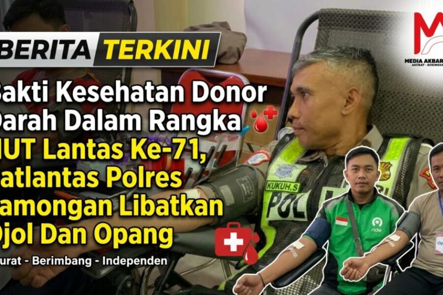 Bakti Kesehatan Donor Darah Dalam Rangka HUT Lantas Ke-71, Satlantas Polres Lamongan Libatkan Ojol Dan Opang.jpg