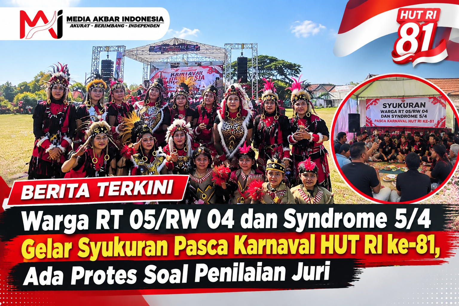 Warga RT 05 RW 04 dan Syndrome 5.4 Gelar Syukuran Pasca Karnaval HUT RI ke-81, Ada Protes Soal Penilaian Juri